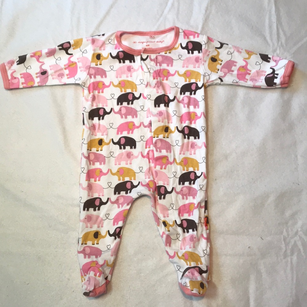 Magnificent Baby Girl Footed PJs Size 6 Months